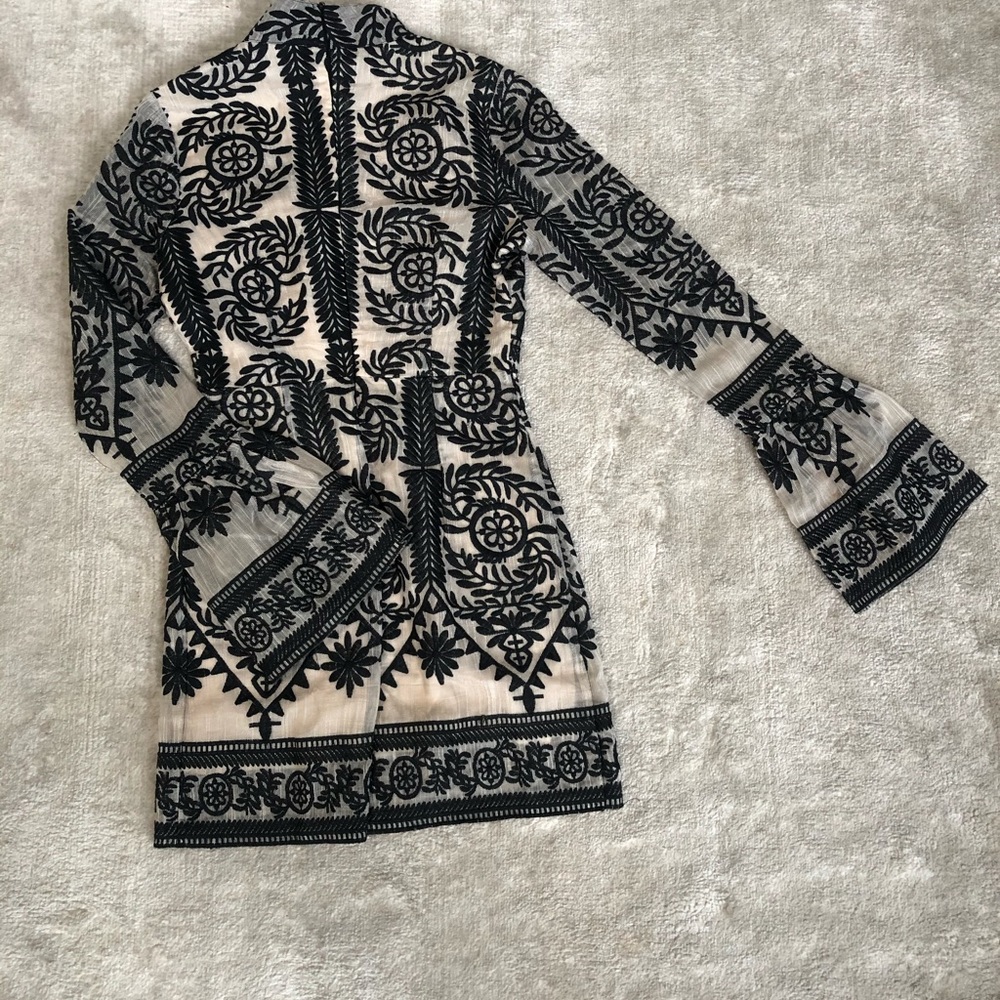 Asos | Black and Tan textured midi dress